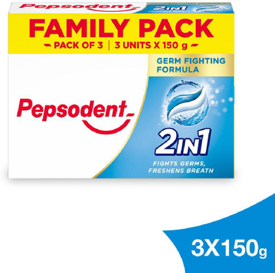 PEPSODENT 2 in 1 | Germ Fighting Formula Toothpaste(390 g, Pack of 3)