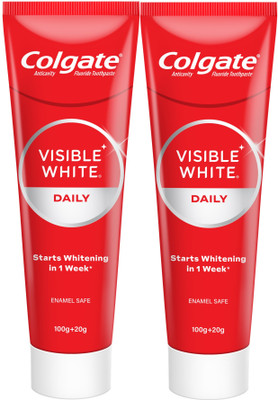 Colgate Visible White Toothpaste, Teeth Whitening Starts in 1 week (200g + 40g) Toothpaste(240 g)