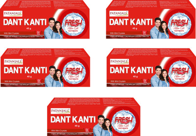 PATANJALI Dant Kanti Fresh Active Gel Toothpaste(45 g, Pack of 5)