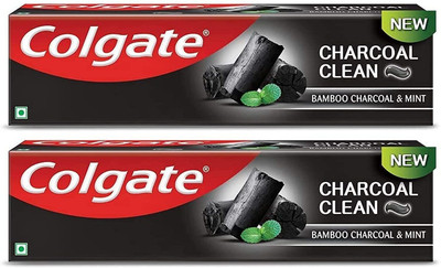 Colgate Bamboo Charcoal & Mint Toothpaste for Plaque Removal & Freshness Toothpaste(240 g, Pack of 2)