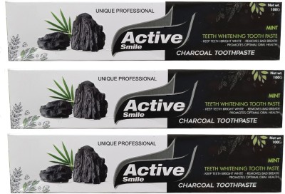 UNIQUE PROFESSIONAL Charcoal Clean ,Active Charcoal and Mint (Black Gel) Toothpaste 100 GR PACK OF 3 Toothpaste(300 g, Pack of 3)