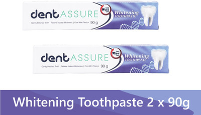 DENTASSURE Whitening Toothpaste whitens teeth by removing surface stains Toothpaste(180 g, Pack of 2)