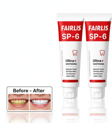 Fairlis SP-6 Ultra Whitening Toothpaste | Anti-Plaque Whitening Paste Toothpaste(60 g, Pack of 2)