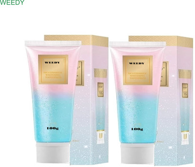WEEDY Niacinamide Whitening Gel Toothpaste – Set of 2 Toothpaste(200 g, Pack of 2)