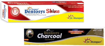 Dr. Morepen DENTOSYS SHINE&CHARCOAL TOOTHPASTE,2X100G Toothpaste(200 g, Pack of 2)