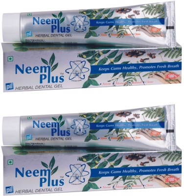 Pil Neem Plus Herbal Dental Gel Strengthens Teeth & Gums Fresh Breath Toothpaste(200 g, Pack of 2)