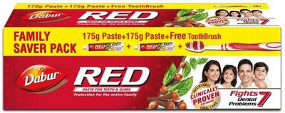 Dabur Red Toothpaste -175g x2 Helps in Bad Breath Treatment, Cavity Protection Toothpaste(350 g)