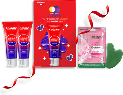 Colgate Visible White Purple Toothpaste Gariner Sakura Serum Sheet Mask Gua Sha Stone Toothpaste(240 g)