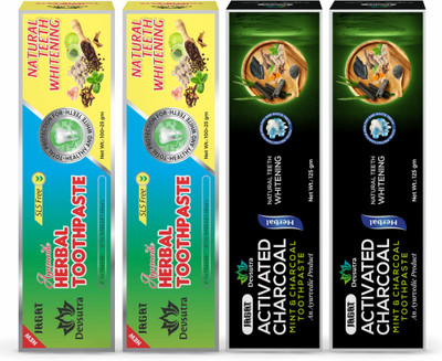 Jagat Trusted Ayurvedic HERBAL Activated Charcoal & Fresh Mint Toothpaste(500 g, Pack of 4)