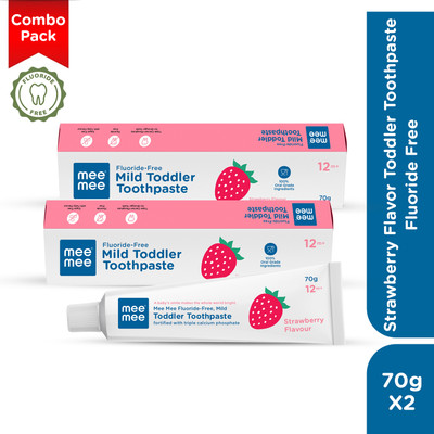 MeeMee Fluoride-Free Toothpaste, Strawberry Toothpaste(140 g, Pack of 2)
