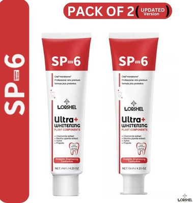 LORSHEL sp 6 toothpaste Toothpaste for a Brighter Smile Toothpaste(60 g, Pack of 2)