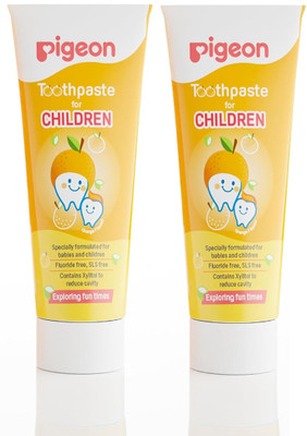 Pigeon orange toothpaste for children pack of 2 45g Toothpaste(45 g, Pack of 2)