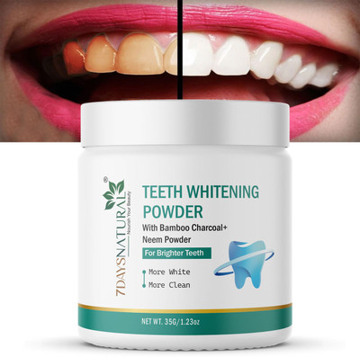 7DAYS NEEM SHELL CHARCOAL TEETH WHITINING POWDER REMOVES BAD BREATH AND CLEAN TEETH Teeth Whitening Kit