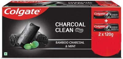 Colgate Deep Clean Toothpaste With Bamboo Charcoal & Wintergreen Mint For Plaque Removal Toothpaste(240 g, Pack of 2)