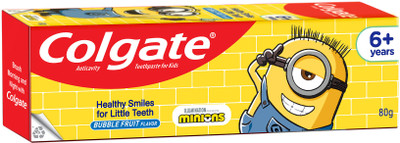 Colgate Kids Toothpaste, Gentle Protection for 6+ Years, Minions, Bubble Fruit Flavour Toothpaste(80 g)