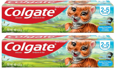 Colgate For Kids 2-5 Bubble Fruit Flavor Toothpaste 50 ML PACK OF 2 Toothpaste(100 ml, Pack of 2)