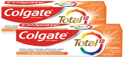 Colgate Total 12 Vitamin C Toothpaste Value Pack 2 x 75 ml Toothpaste(150 ml, Pack of 2)