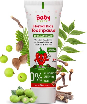 BabyOrgano HERBAL KIDS TOOTHPASTE With the goodness of Powerful Herbs Babool & Mulethi Toothpaste(50 g)