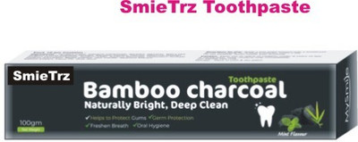 SMIETRZ Charcoal With Organic Herbs and Bamboo Activated Charcoal Toothpaste(100 g)