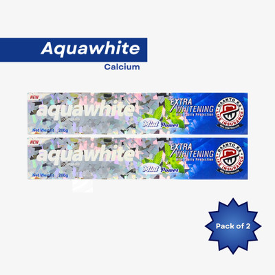 aquawhite Extra whitening with cavity protection toothpaste 200g, pack of 2 Toothpaste(400 g, Pack of 2)