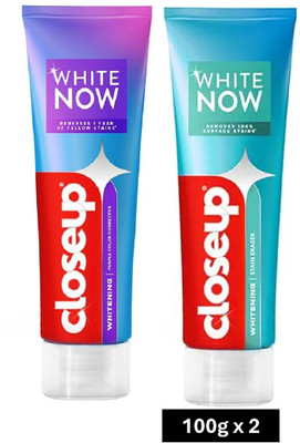 Closeup White Now Stain Eraser & Purple Color Corrector toothpaste Pack of 2 Toothpaste(200 g, Pack of 2)