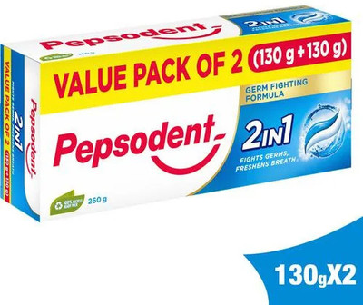 PEPSODENT 2in1 Germ Fighting 130g x 2 Toothpaste(260 g, Pack of 2)