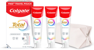 Colgate Total Advanced Health Toothpaste 450g and Travel Pouch Toothpaste(450 g, Pack of 3)