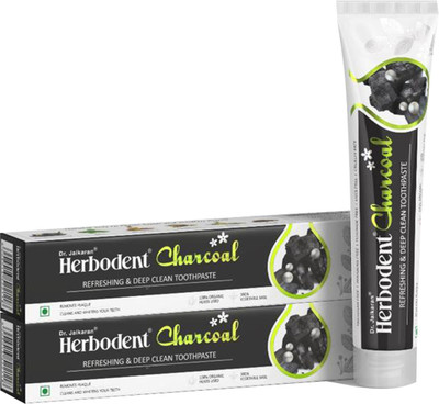 Herbodent Charcoal With Organic Herbs and Bamboo Activated Charcoal Toothpaste(200 g, Pack of 2)