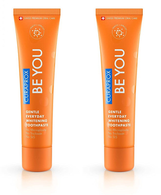 Curaprox Gentle Everyday Whitening Toothpaste (Orange) 60ml x Pack of 2 Toothpaste(120 ml, Pack of 2)
