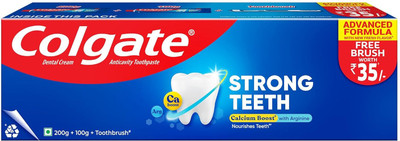 Colgate strong teeth toothpaste 200gm+ 100gm = 300gm Toothpaste(300 g)