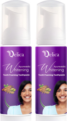 Qelica Teeth Whitening Foam To Removes Bad Breath and Fights Germs Toothpaste(120 ml, Pack of 2)