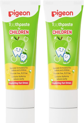 Pigeon Green Apple toothpaste for children pack of 2 45g Toothpaste(45 g, Pack of 2)