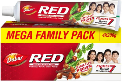 Dabur Red Ayurvedic Toothpaste Toothpaste(800 g, Pack of 4)