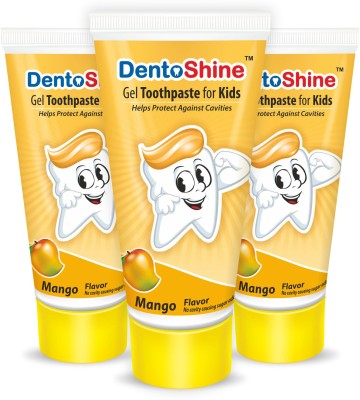 Dentoshine Gel Toothpaste for Kids - Mango (Pack of 3) - 80g each Toothpaste(80 g, Pack of 3)