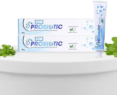 STIM Probiotic Toothpaste - Oral Protection | Freshens Breath | Healthy Teeth & Gums Toothpaste(80 g, Pack of 2)