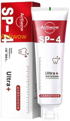 ACTIWOW SP4 Fresh Mint Whitening Charcoal Toothpaste with Baking Soda Toothpaste(40 g)