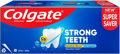 Colgate Strong Teeth Indias No.1 Brand, Calcium-boost for 2X Stronger Teeth Toothpaste(500 g)