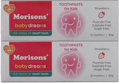Morisons baby dreams strawberry tothpaste pack of 2 (50g) Toothpaste(50 g, Pack of 2)