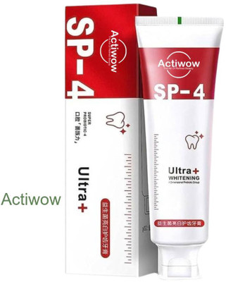 ACTIWOW SP4 Intensive Charcoal Whitening Toothpaste for Stain Removal Toothpaste(40 g)
