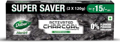 Dabur HERBAL ACTIVETED CHARCOAL PASTE 120GM+120GM 1PC Toothpaste(239 g)