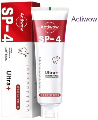 ACTIWOW SP4 Charcoal Whitening Toothpaste with Coconut Oil & Enamel Care Toothpaste(40 g)