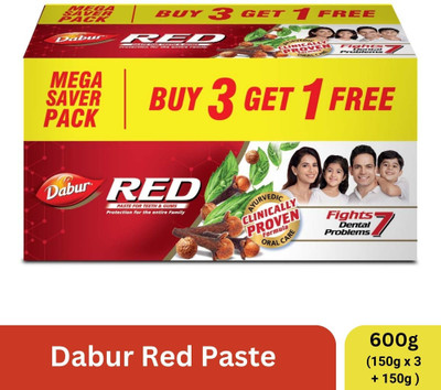 Dabur Red Paste | Complete Cavity Protection | Power of 13 Potent Ayurvedic Herbs Toothpaste(450 g, Pack of 3)