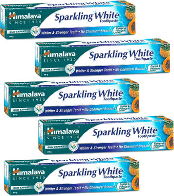 HIMALAYA Sparkling White Toothpaste 80G (Pack of 5) Toothpaste(80 g, Pack of 5)