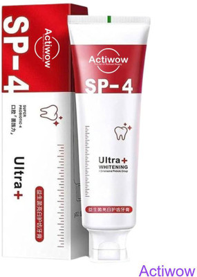 ACTIWOW SP4 Whitening Charcoal Toothpaste with Antibacterial Formula & Vitamin E Toothpaste(40 g)