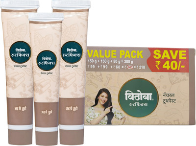 Vithoba Rootfix Toothpaste | For White Strong Teeth & Refreshing Breath |150g+150g+80g | Toothpaste(380 g, Pack of 3)