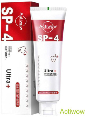 ACTIWOW SP4 Charcoal Whitening Toothpaste with Fresh Aloe Vera Toothpaste(40 g)