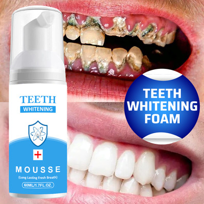 Vishvambhari Teeth Whitening Foam Deeply Clean Gums Intensive Stain Removal Freash Breath Toothpaste(60 ml)
