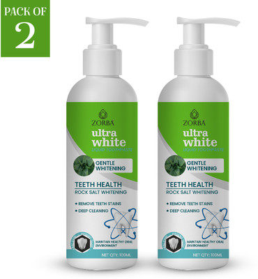 Zorba Aloevera Ultra White Liquid Toothpaste Pack Of 2x100ml Toothpaste(200 ml, Pack of 2)