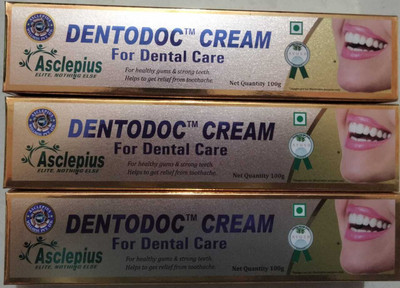 Asclepius DENTODOC CREAM PACK OF 3 DENTAL CARE CREAM Toothpaste(300 g, Pack of 3)