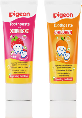 Pigeon TOOTHPASTE FOR CHILDREN STRAWBERRY & ORANGE 45GM-PACK OF 2 Toothpaste(90 g, Pack of 2)